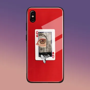 VIP Povezavo Rdeče Poker kraljica nadrealistično kolaž umetnosti mehki silikonski stekla Telefon primeru zajema