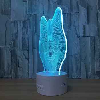 Volk obraz brezžično kartico Bluetooth zvočnik oblikovanje 3D večnamensko dar, lučka najboljše girts Volkodlak Otroke darila. Y100