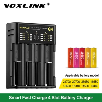 VOXLINK baterije charger18650 3,7 V-4,2 V USB-kabel, hitro polnjenje 26650 18350 21700 26500 22650 Li-ionska Akumulatorska Baterija polnilnik