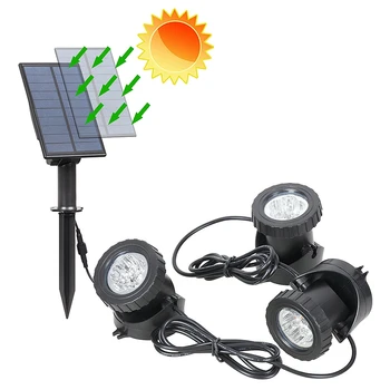 Vroče Sončno Energijo Super Svetla 3 Podvodne Svetilke 18 Led Projektor Svetlobe, Vrt, Bazen Ribnik Dvorišče Krajine Podvodni Žaromet