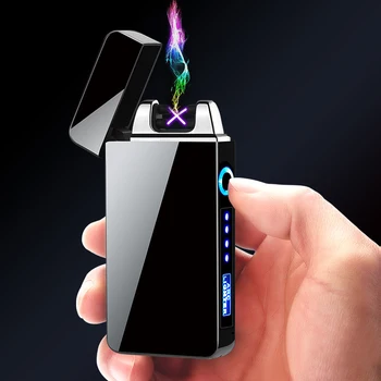 Vžigalnik Električni USB Polnilne Plazme Dvojno Loka Windproof Brezplamensko Sveče BBQ