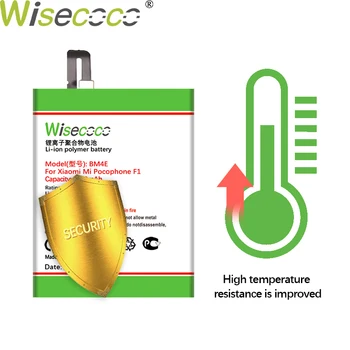WISECOCO 5350mAh BM4E Baterija Za Xiaomi MI Pocophone F1 Poco F1 Telefon Visoke Kakovosti Baterija+Številko za Sledenje