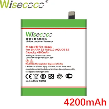 Wisecoco HE332 4200mAh Novo Baterijo Za OSTER S2 Fs8010 AQUOS S 2 JE 332 mobilni telefon Zamenjavo Baterije+Številko za Sledenje