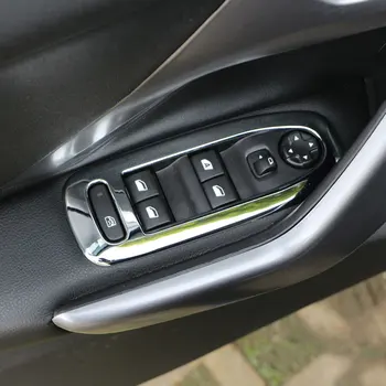 Xburstcar za Peugeot 2008 - 2019 Avto ABS Chrome Notranje zadeve Window Lifter Preklopite Pokrov Windows Trim Nalepke, Dodatki