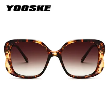 YOOSKE Letnik Overized sončna Očala Ženske Luksuzni Gradient sončne Očala za Moške, Kovinsko Votle Noge Slog Sunglass Leopard Črna Očala