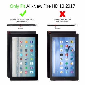 Za Amazon Kindle Fire HD10 2017 Ultra Tanek Tri-Zložljiv PU Usnje Smart Cover za Amazon Fire HD 10 Primeru Zajema