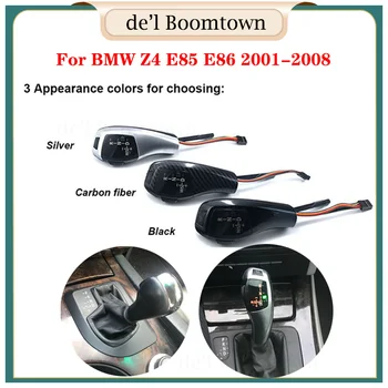 Za BMW Z4 E85 E86 Obdobje 2001-2008 Ogljikovih Vlaken Črna Srebrna LED Prestavna Ročica Menjalnika Ročica Samodejnega Accessorie