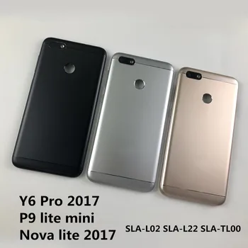 Za Huawei Y6 Pro 2017 / P9 lite mini Ohišje Pokrov Baterije Hrbtni Pokrovček in kamera zadaj steklo objektiva in Moč Gumbi za Glasnost+logotip