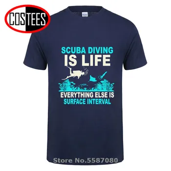 Zanimivo Sea World Potapljanje je Življenje majica s kratkimi rokavi moški Smešno Scuba Potapljanje Ponudbe, Vse Ostalo je Površinski Interval T-shirt homme