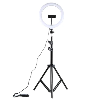 Zatemniti LED Selfie Obroč Svetlobe USB obroč lučka Fotografija Svetlobe z 1,6 m stojalo stojalo Za Ličila Youtube Video Telefon Studio lučka