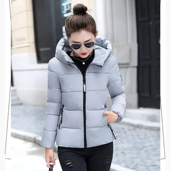 Zimske Ženske Parkas Plus Velikost Korejski Debel Toplo Hooded Kratke Jakne Ženske Oblazinjeni Parka Ženski Outwear Plašč Chaquetas Par Mujer