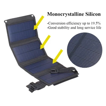 Zložljivi 20W USB solarnimi Prenosna Zložljiva Nepremočljiva solarnimi Polnilnik za Mobilne naprave Baterije Polnilnik Outdoor Oprema