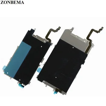 ZONBEMA 50pcs Nov LCD Kovinski Backplate Ščit z Doma Gumb Razširi Flex Kabel za iPhone 6 6 Plus 4.7