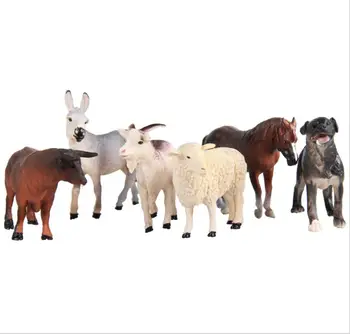 Šest modelov polja za simulacijo živali statične plastičnih kozje pony set znanost in izobraževanje kmetiji divje živali igrače