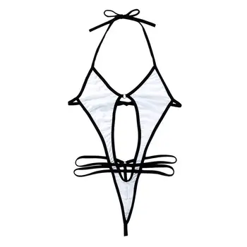 Ženske Kopalke Mini Micro Bikini Komplet Kopalke enodelne Visoko Izreži Tangice Kopalke Perilo Povodcem Vratu Self-tie, Plavanje Obleko
