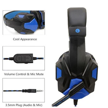 Žično Gaming Slušalke Slušalke Prostorski Zvok, Globok Bas Stereo Za Xbox Eno PS4 Stikalo & PC 3,5 mm Priključek LED Slušalke