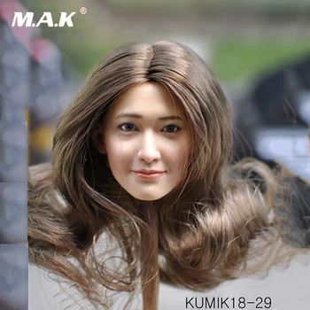 1:6 lestvici KUMIK KM18-29 ženski dekle, ženska, sexy mlada dama kodre las glavo skulptura Azija dekle headplay model za 12