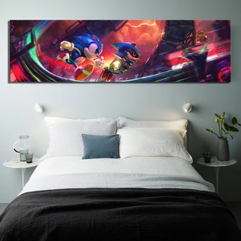 1 Kos Digitalne Umetnosti Slikarstva Super Sonic Video Igre Plakat Sonic Hedgehog Umetnine Platna Slike Wall Art za Dom Dekor