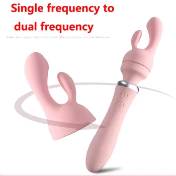 10 frekvenco močno palico, AV spredaj in zadaj dvojni vibrator stimulator klitorisa odraslih igrača G-spot z vibriranjem dildo, vibrator