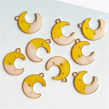 10 kos/veliko Zlitine Ustvarjalne Zlata Luna Obesek Gumbi, Okrasni Nakit Uhani Choker Lase DIY Nakit Dodatki, Ročno izdelan