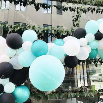 100 kozarcev Balon Garland Kit Balon Arch Tiffany Zeleno-Črna Chrome Poroka Poročni Tuš Rojstni Baby Tuš Dekoracijo