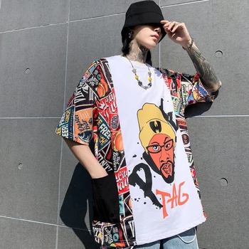 11 BYBB JE TEMNO Hip Hop Barvo Znakov Grafiti Moški Majica s kratkimi rokavi Harajuku 2020 Ulične Vrhovi Tees Moda Bombaža, Kratek Rokav