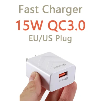 18W QC3.0 Polnilnik EU/ZDA Vtič USB Polnilec Za Telefon Xiaomi Adapter za Huawei Mate 30 Tablet Prenosni Steno Mobilni Polnilnik