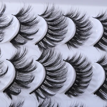 20 parov/komplet 3D mešani slog umetno mink trepalnice ročno dolge lase prepredajo puhasto umetne trepalnice oči ličila orodje