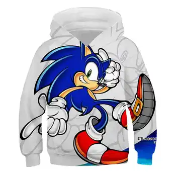 2020 Sonic Hedgehog Fantje Dekleta Hoodie oblačila Oblačila Hoodies otrok, Fant, Dekle, Jopice T-shirt Hoodied Bombaž Majica s kratkimi rokavi