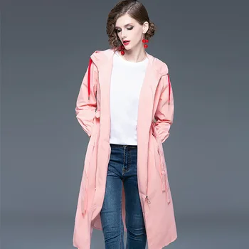 2020 spomladi in Jeseni Nova ženska moda in Ženske plašč plašč žensk staranja roza lok priložnostne windbreaker