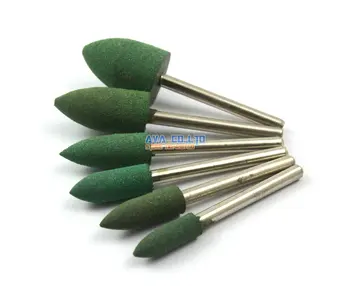 24 Delni Set Zelena Bullet Nameščena Gume Poliranje Točke Brušenje Bit 3 mm Kolenom
