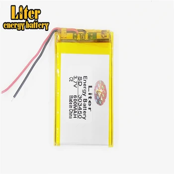 3,7 V litij-polimer baterija 303450 033450 MP3, MP4 Bluetooth DIY igrače 600MAH
