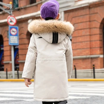 -30Degrees Otrok zimsko jakno 2020 Nov Debel toplo Otroci moda navzdol plašč za fante pravi krzno ovratnik baby dekle smučarski kombinezon oblačila