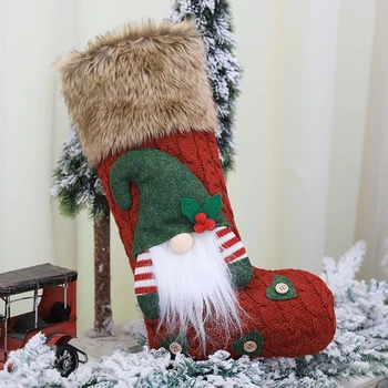 3D Plišastih švedski Gnome Božične Nogavice, Nogavica za Kamin, ki Visi Božič Okraski Božič Drevo Sladkarije Darilo Vrečko Obesek Visi