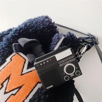 3D Slušalke Primeru Srčkan Letnik magnetofon Igralec Za Airpods 1 2 3 Pro Primeru Mehko Silicij Brezžične Bluetooth Slušalke Pokrov