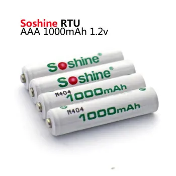 4pcs Original Soshine RTU AAA, 1,2 V 1000mah Vnaprej Zaračuna za ponovno Polnjenje Ni-MH Baterije z Baterijo Polje
