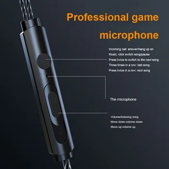 5 kos Stereo Bas Slušalke za V Uho 3.5 MM Tip C Žične Slušalke Kovinski HI-fi Slušalke z MIKROFONOM za Xiaomi Samsung Telefonov Huawei