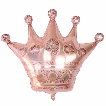 50pcs Velike 100*90 cm Princesa Rose Zlato srebro zlato Krono Baby Tuš poroko, Rojstni dan Dekoracijo Aluminija folija Balon