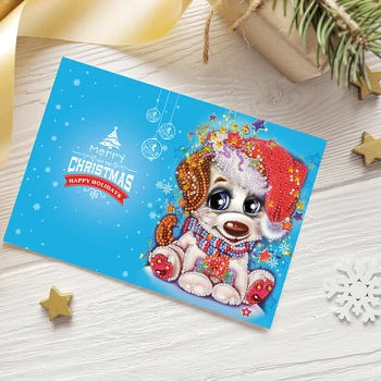 5D DIY Slikarstvo Božični Kartice Srčkan živali,najboljše želje Diamond Vezenje na Papir DIY Dopisnica Risanka Obrti Otrok