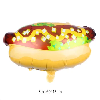 5pcs/set Krof Burger Pizza Aluminija Film Baloni Hot Dog Kokice Hrane Oblikovan Balon Otroci Rojstni dan Dejavnosti Dekoracijo