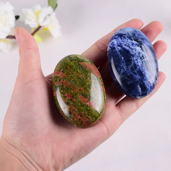 6*4*2 cm Jade Masaža Kamen, Naravni Čakro Palm kamen Zdravljenja Vroče SPA Reiki Kristalne Quartz Lepoto Energije gemstone Padle Kamna