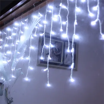 7# 1PC Ustvarjalne LED Okno Zavese Ledenica Niz Vila Luči svate Božični Dekor Počitnice Razsvetljavo Dekor