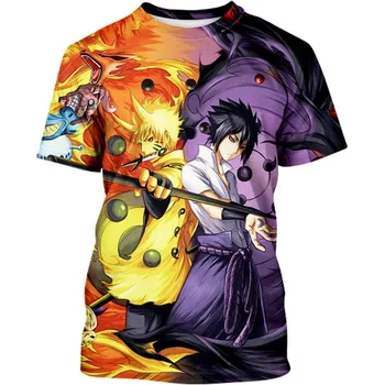 7T-14T Otroci Moda Anime 3d T-shirt Otrok Naruto Sasuke Tokyo Ghoul Kul blagovne Znamke T shirt je Velik Fant Dekle Puloverju Tshirts Vrhovi