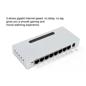 8-vratno PoE Omrežna Stikala Neurejeni Gigabit 1000M Ethernet Stikalo Kovinsko ohišje močan, trajne Stikalo