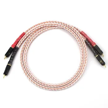 8TC 7N OCC Čisti bakreni Kabel RCA Hi-end CD Ojačevalnik Povezujejo 2RCA, da 2RCA Moški Avdio Kabel
