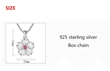 925 sterling silver fashion Češnje cvetovi cvet ženske'pendant ogrlice ženska kratka polje verige nakit spusti ladje, poceni