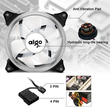 Aigo LED Primeru 140mm Fan Navijači Tiho Rokav Nosijo 12V 3pin+4pin Namizni RAČUNALNIK Ventilator Računalnika, Hlajenje Hladilnik PROCESORJA Hladilniki Radiatorji