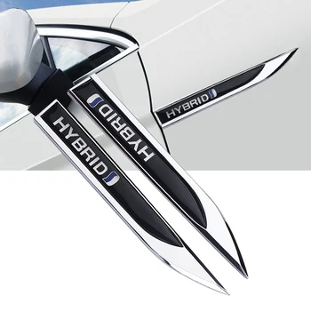 Avto Styling 2Pcs 3D Metal HIBRID Značko Emblem karoserije Strani Fender Okrasite Nalepke, Nalepke Za Toyota RAV4 REIZ Prius Yaris Camry