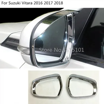 Avto Zadaj Rearview Steklo, Ogledalo Dež Obrvi Ščit sončnega Odtenek ABS Chrome Del 2pcs Za Suzuki Vitara 2016 2017 2018 2019