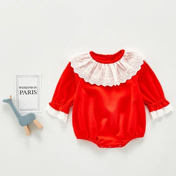 Baby Dekleta Bodysuits Korejskem Slogu Čipke Baby One Piece Twin Obleko 2020 Jeseni Otroška Oblačila Z Dolgimi Rokavi Malčke Baby Bodysuits